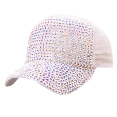 NineFit Basics Solid Bling Baseball Cap Hat for Women Adjustable Rhinestone Studded Sports Hat Sparkly Summer Fashion Hat (Multicolor, One Size)