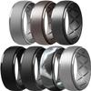 Egnaro Inner Arc Ergonomic Breathable Design, Silicone Rings Mens with Half Sizes, 1/4/5/6/7 Rubber Wedding Bands, 10mm Wide-2.5mm Thick view 1