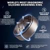 Egnaro Inner Arc Ergonomic Breathable Design, Silicone Rings Mens with Half Sizes, 1/4/5/6/7 Rubber Wedding Bands, 10mm Wide-2.5mm Thick view 2