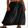 CHARTOU Women Baggy Parachute Skirt Comfy Casual Cotton Y2k Cargo Maxi Long Skirt (Medium, Black) view 1