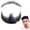 Fake Beard Human Hair Realistic Beard Fake Mustache Invisible Fake Facial Hair Costume Beard Lace Beard for Men Dressing Halloween Cosplay, Black, Wigs Hairpieces for Adults view 3