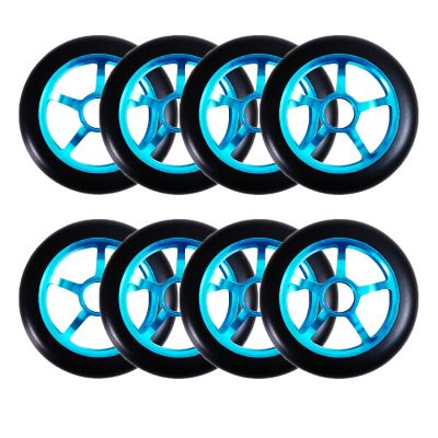 ZYANLING Inline Skate Wheels Outdoor/Indoor 8-Pack Roller Skating Wheels 90A Inline Skate Replacement Wheels for Luggage Wheels Wheels 110mm 24mm, Blue Black