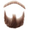 Fake Beard Human Hair Realistic Beard Fake Mustache Invisible Fake Facial Hair Costume Beard Lace Beard for Men Dressing Halloween Cosplay,Brown, Wigs Hairpieces for Adults view 1