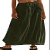 CHARTOU Women Baggy Parachute Skirt Comfy Casual Cotton Y2k Cargo Maxi Long Skirt (Small, Army Green) view 1