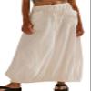 CHARTOU Women Baggy Parachute Skirt Comfy Casual Cotton Y2k Cargo Maxi Long Skirt (X-Small, Apricot) view 1