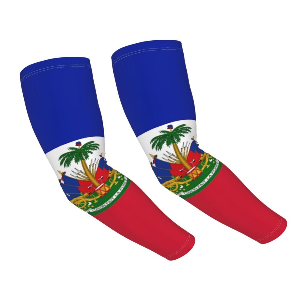 TKDYVAI Haiti Arm Sleeves Haiti Flag Arm Cover Sleeves Sleeves Haitian Cooling Arm Sleeves for Sports Hiking Outdoor