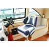 NORTHCAPTAIN Premium Pontoon Captain's Chair Sport Flip Up Boat Bucket Seat with Boat Seat Cover,White/Navy Blue view 2