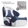 NORTHCAPTAIN Premium Pontoon Captain's Chair Sport Flip Up Boat Bucket Seat with Boat Seat Cover,White/Navy Blue view 3