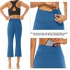 AFITNE Capri Pants for Women Bootcut Yoga Pants with Pockets High Waisted Flare Workout Bootleg Printed Yoga Crop Flared Athletic Gym Pants Sea Blue - XXL view 3