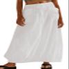 CHARTOU Women Baggy Parachute Skirt Comfy Casual Cotton Y2k Cargo Maxi Long Skirt (XX-Large, White) view 1