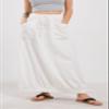 CHARTOU Women Baggy Parachute Skirt Comfy Casual Cotton Y2k Cargo Maxi Long Skirt (XX-Large, White) view 3