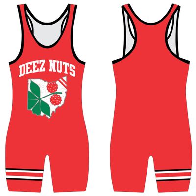 NineFit Basics Unleash Your Spirit with Deez Red Nuts Wrestling Singlet - Performance Apparel Athletic uniform Durability Fit (YL)