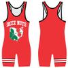 NineFit Basics Unleash Your Spirit with Deez Red Nuts Wrestling Singlet - Performance Apparel Athletic uniform Durability Fit (YL) view 1