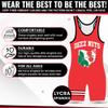 NineFit Basics Unleash Your Spirit with Deez Red Nuts Wrestling Singlet - Performance Apparel Athletic uniform Durability Fit (YL) view 2