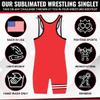 NineFit Basics Unleash Your Spirit with Deez Red Nuts Wrestling Singlet - Performance Apparel Athletic uniform Durability Fit (YL) view 3