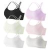 Happy Cherry Girls Sports Bras 10-12 Years Old Criss Cross Back Teen Training Bras Cotton Padded Seamless Youth Bralette Pack 6 view 1