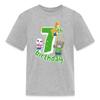 Spreadshirt Talking Tom & Friends 7th Birthday Kid's T-Shirt, L, Heather Gray view 1