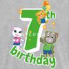 Spreadshirt Talking Tom & Friends 7th Birthday Kid's T-Shirt, L, Heather Gray view 2