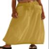 CHARTOU Women Baggy Parachute Skirt Comfy Casual Cotton Y2k Cargo Maxi Long Skirt (Small, Yellow) view 1