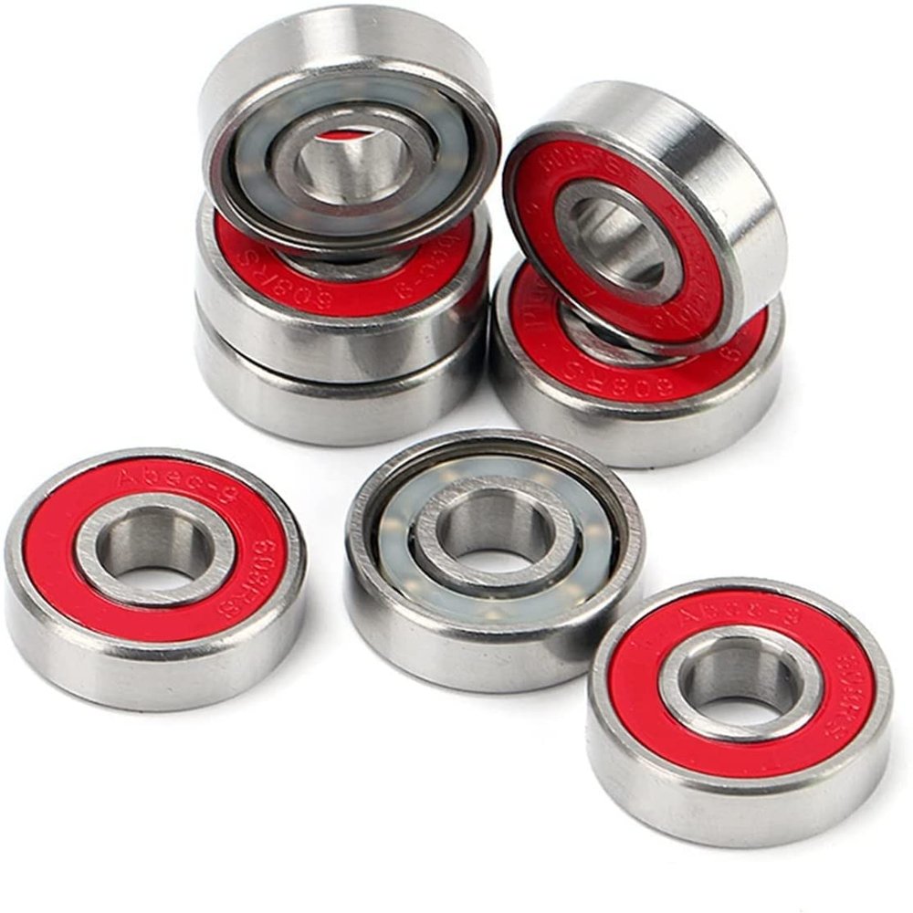 KNKQZXVDF Bearings 8pcs High Speed Skate Bearing 608 Hand Spiner Bearing Red Skateboard Bearing Inline Roller Skate Longboard Bearing (Color : 8pcs Abec9 1 Seal)