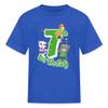 Spreadshirt Talking Tom & Friends 7th Birthday Kid's T-Shirt, S, Royal Blue view 1