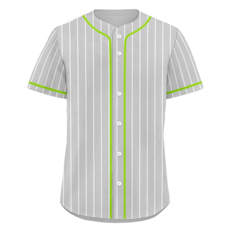 Men's Striped Baseball Jersey Classic Fit Breathable Fabric Softball Jerseys Sizes Sports Shirt