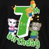 Spreadshirt Talking Tom & Friends 7th Birthday Kid's T-Shirt, L, Black view 2
