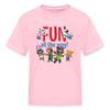 Spreadshirt Talking Tom & Friends Fun All The Way Kid's T-Shirt, M, Pink view 1