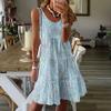 Akivide Womens Boho Print Casual Sleeveless Tank Dress Loose Crew Neck Swing Flowy Tiered T Shirt Beach Midi Dresses view 2