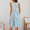 Akivide Womens Boho Print Casual Sleeveless Tank Dress Loose Crew Neck Swing Flowy Tiered T Shirt Beach Midi Dresses view 3