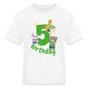 Spreadshirt Talking Tom & Friends 5th Birthday Kid's T-Shirt, S, White view 1