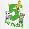 Spreadshirt Talking Tom & Friends 5th Birthday Kid's T-Shirt, S, White view 2