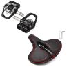 BUCKLOS Look Delta, SPD Spin Bike Bicycle Pedals - Compatible with Peloton & Shimano SPD and Comfortable Extra Wide Bike Seat Cushion for Women Men view 1