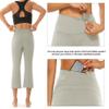 AFITNE Capri Pants for Women Bootcut Yoga Pants with Pockets High Waisted Flare Workout Bootleg Printed Yoga Crop Flared Athletic Gym Pants Lignt Grey - XL view 3