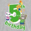 Spreadshirt Talking Tom & Friends 5th Birthday Kid's T-Shirt, S, Heather Gray view 2