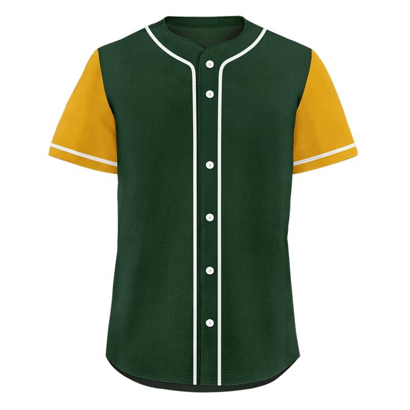 Men's Baseball Jersey Inspired Classic Full Button Down Quick Dry Softball Team Jerseys Breathable Women's Athletic Shirt