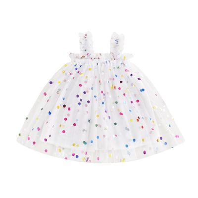 Toddler Baby Girls Princess Dress 3D Butterfly Floral Embroidery Tutu Dress Layered Ruffle Tulle Fairy Dress (D White, 12-18 Months)