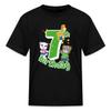 Spreadshirt Talking Tom & Friends 7th Birthday Kid's T-Shirt, M, Black view 1