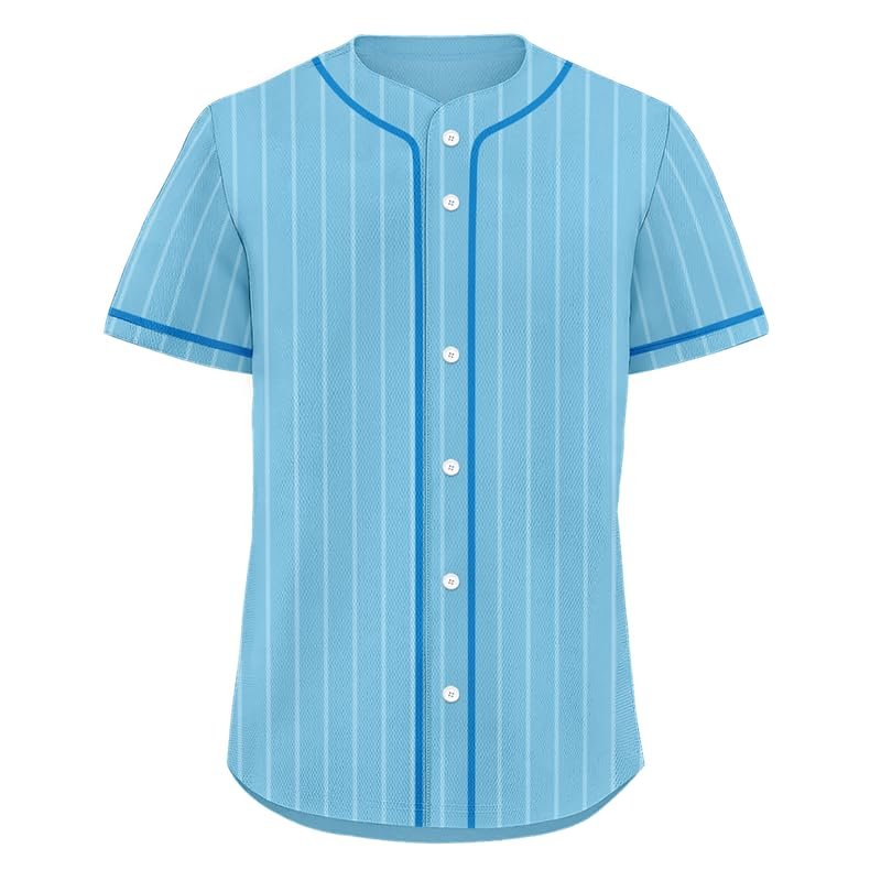 Men's Striped Baseball Jersey Classic Fit Breathable Fabric Softball Jerseys Sizes Sports Shirt