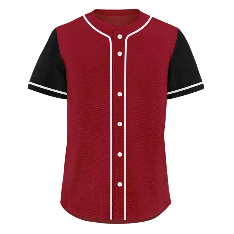 Men's Baseball Jersey Inspired Classic Full Button Down Quick Dry Softball Team Jerseys Breathable Women's Athletic Shirt