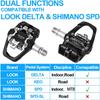 BUCKLOS Look Delta, SPD Spin Bike Bicycle Pedals - Compatible with Peloton & Shimano SPD and Comfortable Extra Wide Bike Seat Cushion for Women Men view 2