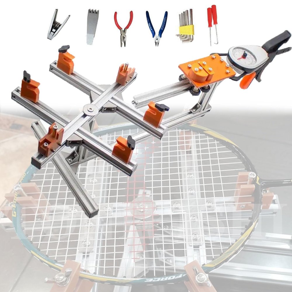 DIY Racquet Stringing Machine, Portable Badminton Racket Stringing Machine Electronic Racket Stringer Fix Restring Tools, 20-32LB Adjustable