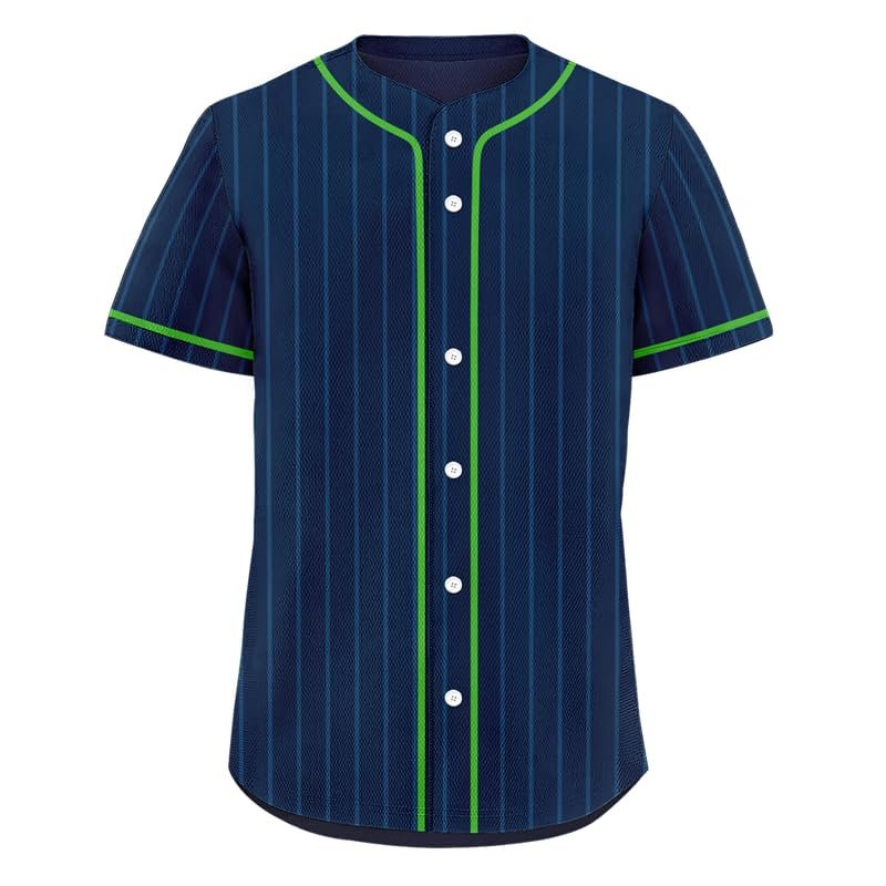 Men's Striped Baseball Jersey Classic Fit Breathable Fabric Softball Jerseys Sizes Sports Shirt