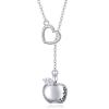 DAOCHONG Apple Necklace,Teacher/Mother Necklace for Women Sterling Silver Heart Lariat Necklace Teacher Jewelry Mothers Day Gifts for Women view 1