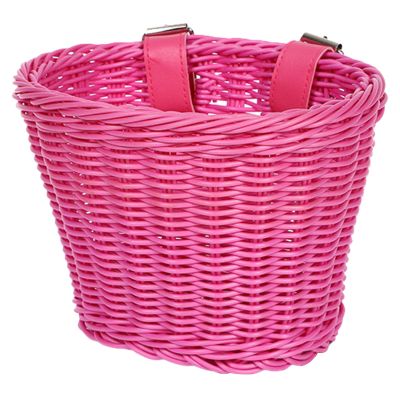 FGDTREE Childrens Bicycles Front Basket Waterproofs Plastic Wovens Bikes Basket Kid Bicycles Wicker Basket for Girl Kid Bicycles Wicker Basket for Cycling