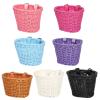 FGDTREE Childrens Bicycles Front Basket Waterproofs Plastic Wovens Bikes Basket Kid Bicycles Wicker Basket for Girl Kid Bicycles Wicker Basket for Cycling view 2