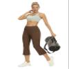 AFITNE Capri Pants for Women Bootcut Yoga Pants with Pockets High Waisted Flare Workout Bootleg Yoga Crop Flared Athletic Gym Pants Lignt Khaki - M view 4