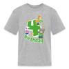 Spreadshirt Talking Tom & Friends 4th Birthday Kid's T-Shirt, S, Heather Gray view 1