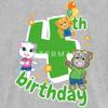 Spreadshirt Talking Tom & Friends 4th Birthday Kid's T-Shirt, S, Heather Gray view 2