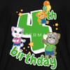 Spreadshirt Talking Tom & Friends 4th Birthday Kid's T-Shirt, M, Black view 2